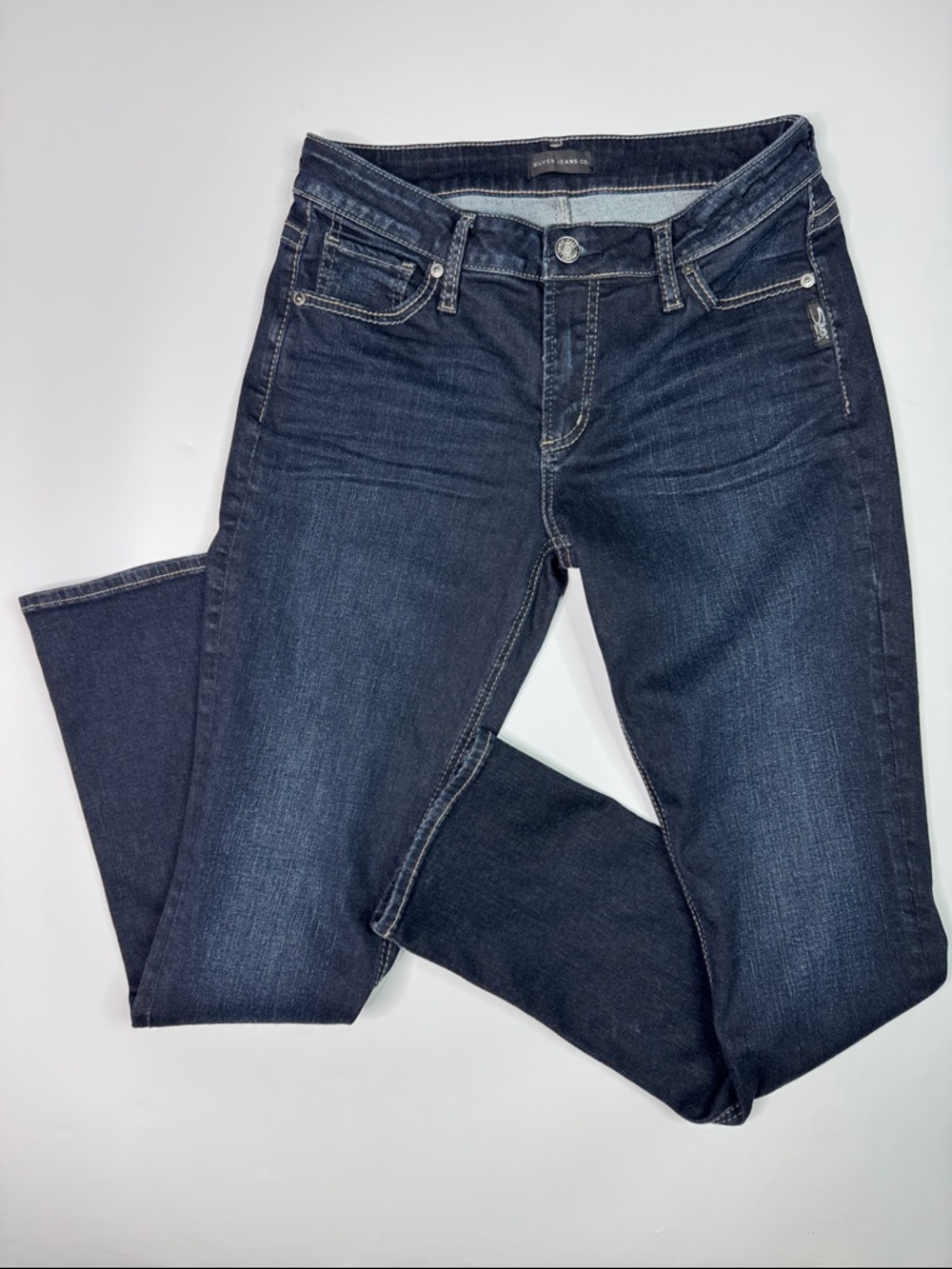 Silver Jeans Avery Straight Dark Wash Jeans Size 30x32